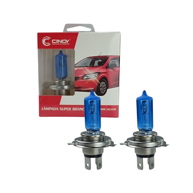 Lampada super branca h4 55w 8500k cinoy