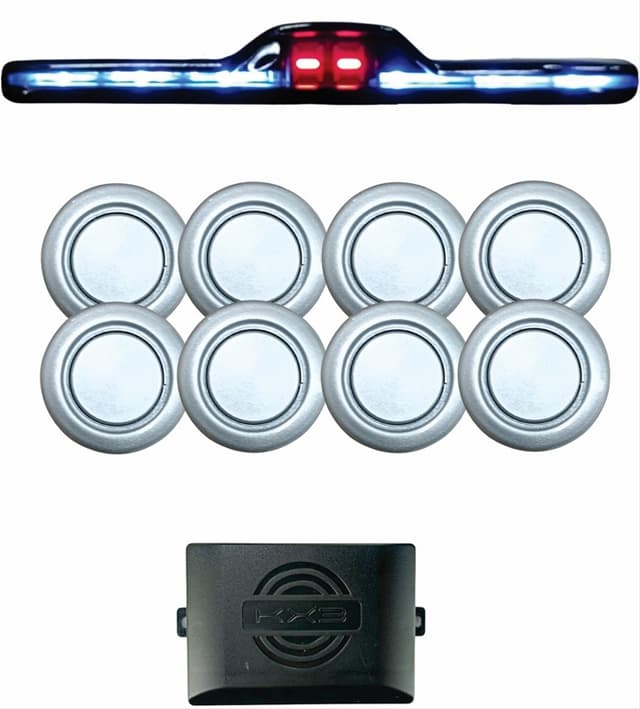 Sensor de estacionamento kx3 8 pontos prata 18 mm